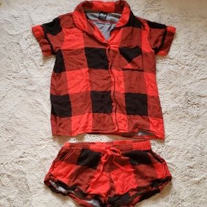 Red plaid pajama set